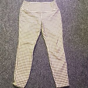 Worthington (skinny) 6p brown, black, tan, white checkered plaid